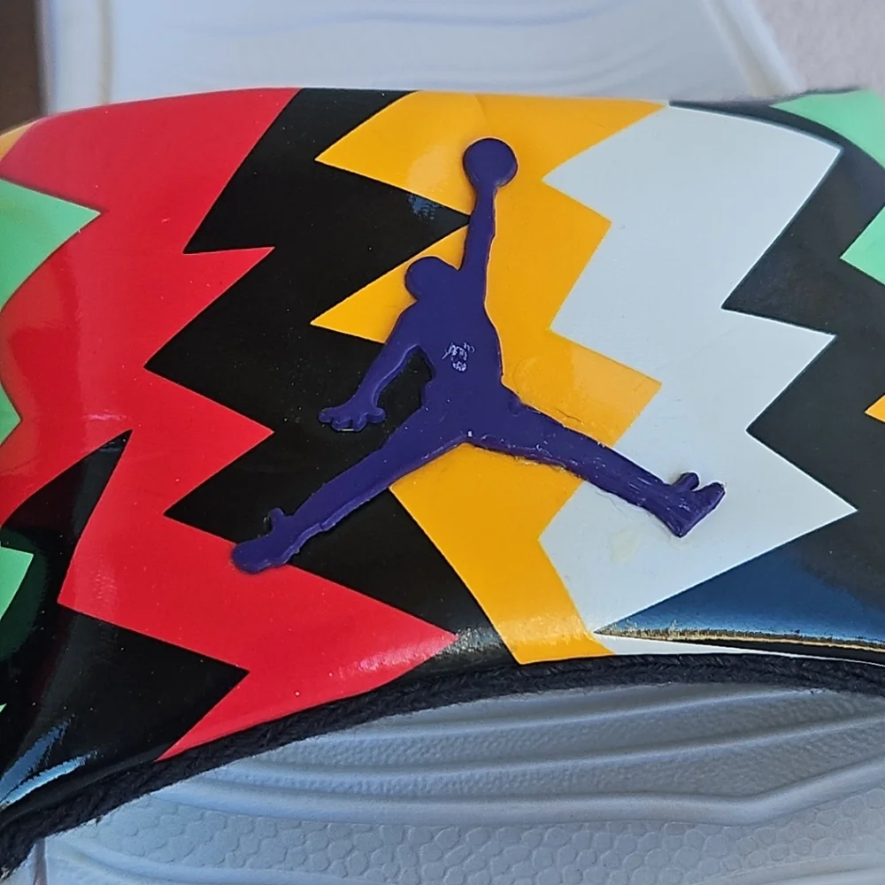 Nike Air Jordan Break Slide 4Y Fresh Prince Sandal CD5472-102 White Multi Color